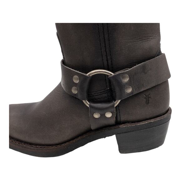 Frye Smoke Harness 8R Leather Distressed Square Toe Ankle Boots 5.5 - Picture 6 of 13